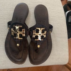 Tory Burch Brown Leather Sandals